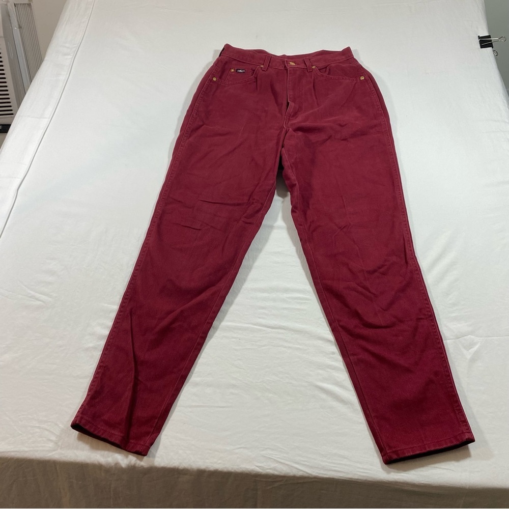 Chic Jeans Women’s 12 Vintage High Rise Jeans Red Straight leg Jeans
